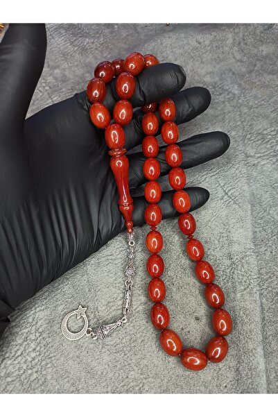 Mos Tespih High End Master Work Moire Clamping Amber Prayer Beads