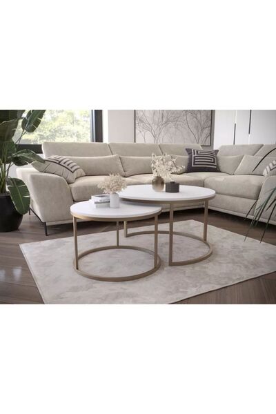 EDMONDA EV AKSESUAR EDMONDA GOLD İKİLİ ORTA SEHPA