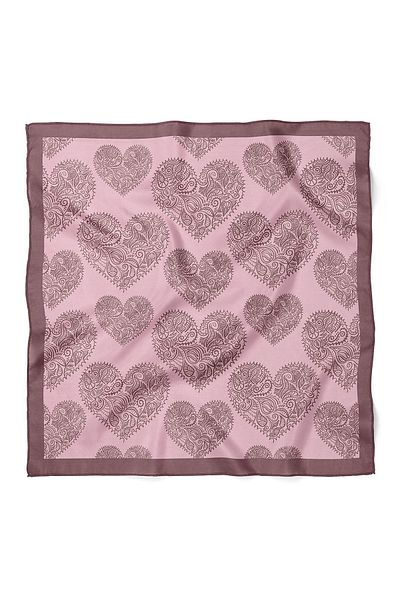 nehir eşarp Heart Patterned Valentine's Day Special Scarf Bandana 50X50 cm