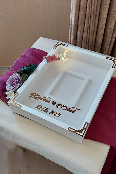 Verda Çerçeve 30x40 Cm Beyaz-modern(BRONZ) Ledli Fotoğraf Bölümlü Tasarım Gül...