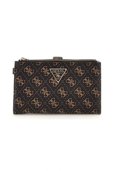 Guess Laurel Slg Dbl Zip Organizér Dámská Hnědá Peněženka Swqe8500157-bnl