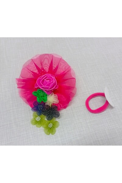 Lissa Aksesuar Μοντέλα πόρπης με πολύχρωμα λουλούδια από τούλι