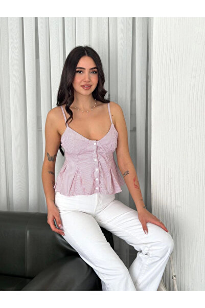 mzpkartan eyesof Strapless Low-cut Deray Crop - Κόκκινο