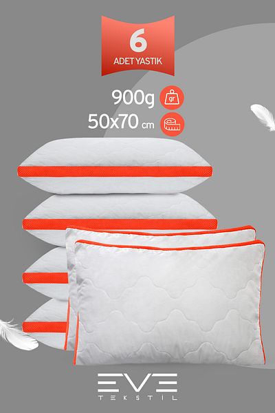 Eve Tekstil Orange Series 6 Bucuri Klimax Perna cu fermoar Silicon Antialergic Nano 50x70cm