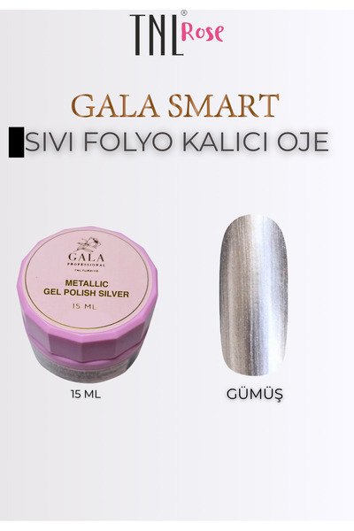gala smart Sıvı Folyo Kalıcı Oje Gümüş 15 ml