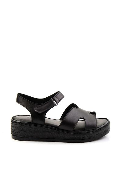 Bambi Black Leather Women's Sandals K05552008503