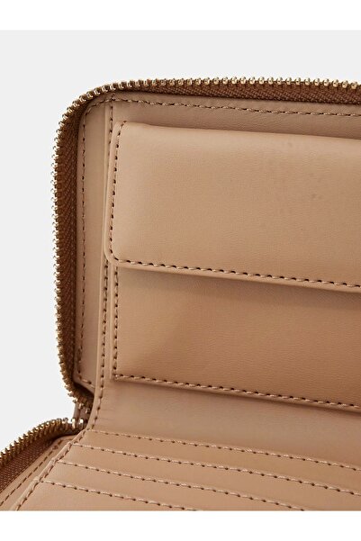 Guess GIULLY SLG SMALL ZIP AROUND Kadın Bej Cüzdan SWQG8748137-BEI