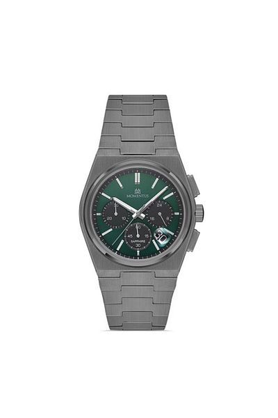 Momentus Tm345N-15Ss Men's Watch: Active Curved Calendar, Steel Case and Band