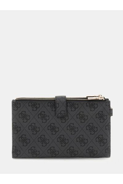 Guess محفظة Laurel Slg Dbl Zip Organizer للسيدات من أنثراسايت Swsg8500157-clo