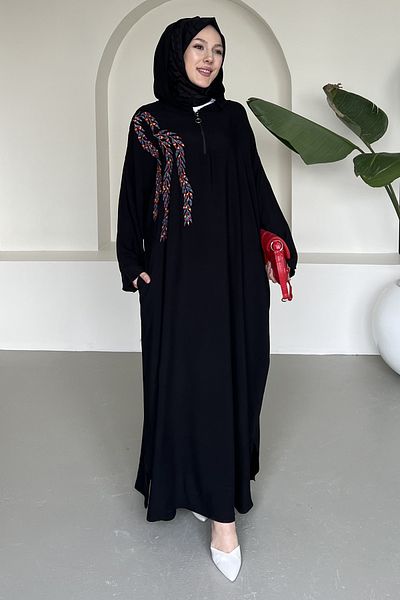 SaklıButik Bohemian Dress with Sapphire Embroidered Hat Sk-8392