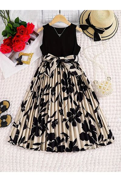 egolika kids Dissa Pleated Girl's Dress- Floral Dress Graduation Dress, Graduation Outfit, Summer Dress