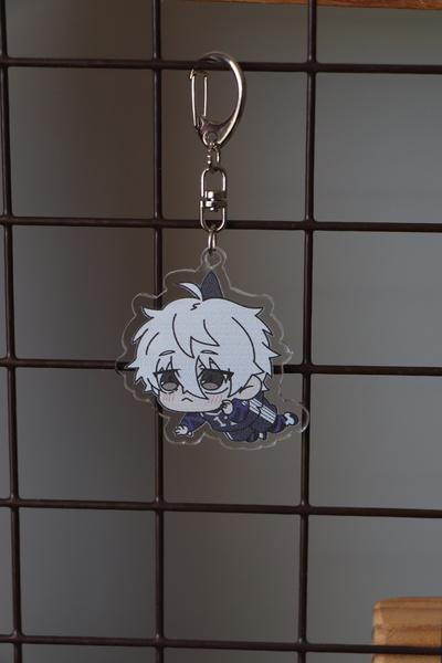 Akumastik Blue Lock Seishiro Anime Aksesi - سلسلة مفاتيح أكريليك مقاس 5 سم وحلية حقيبة