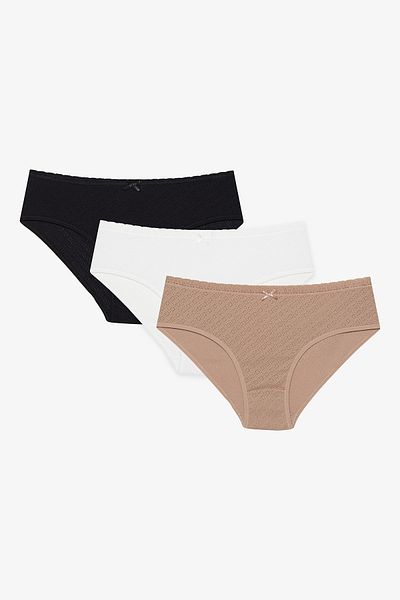 Penti Soft Pointel Basic 3-teiliges mehrfarbiges Hipster-Höschen
