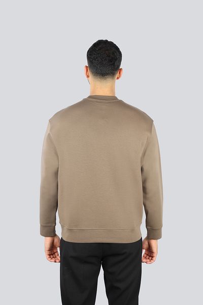 Emporio Armani Men's Regular Fit Fabric Round Neck Long Sleeve Brown Sweatshirt Em 001126   Af10013-U6195