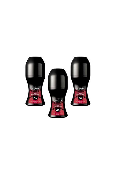AVON On Duty Men s Max Protection 72-Hour Anti-Perspirant Roll On - 50ml (Pack of 3)
