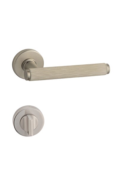 System Pıxel-l Rozetli Kapı Kolu Saten Rengi Wc Rozetli