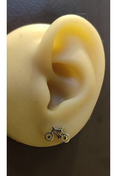 FG KONNİCHİWA 100% Steel Double Earrings Stainless Steel Blackened Patterned Icon Earrings (2 Pieces)