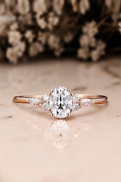 My Diamond Tasarım Tektaş Yüzük HRD Sertiifikalı Oval Pırlanta