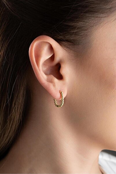 Silvano Jewelry 925 Ayar Gold Halka Gümüş Küpe