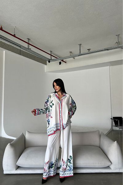Neşeli Butik Women's Jessica Fabric Pantalon Double Suit Nbms42100