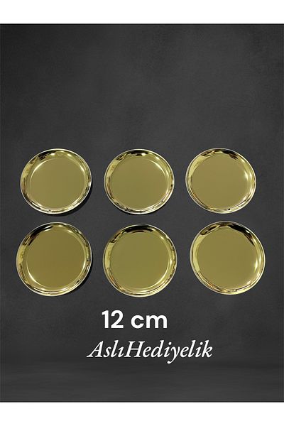 NEWTREND Züccaciye Gold Round Stainless Steel Macaron Turkish Delight, Confectionery, Creamer, Coffee, Treat, Pastry
