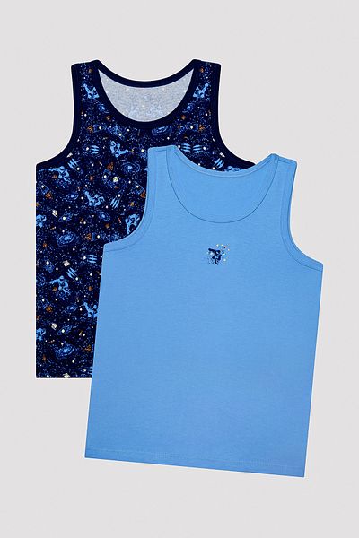 Penti Boy's Astronaut Multicolored 2-Piece Undershirt