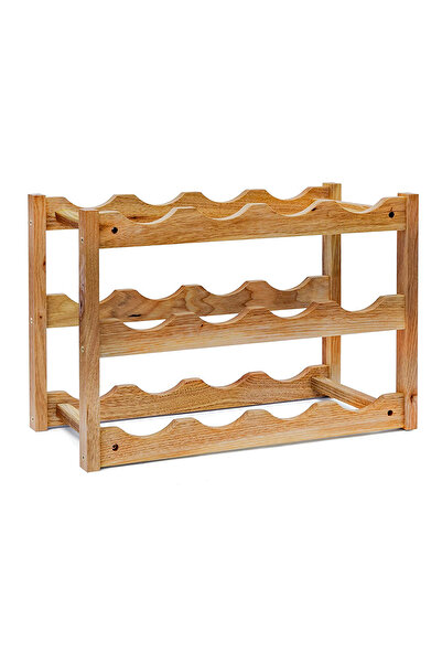 Relaxdays Θήκη για μπουκάλια κρασιού, RelaxDays, ξύλο καρυδιάς, φυσικό, 12 μπουκάλια, 28 x 42,5 x 21 εκ.