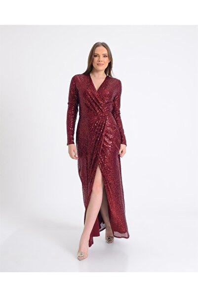 Abiye Sarayı Payet Kruvaze Uzun Abiye