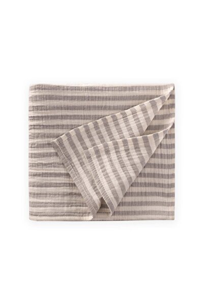 Cigit Natural Blanket 90X100Cm Mink Thick Striped