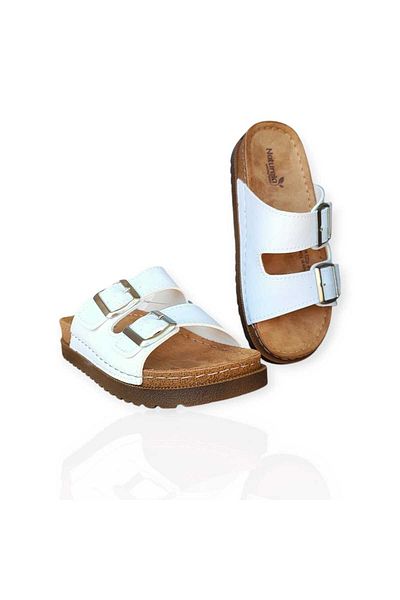 GEZER Women's Anatomical Leather Double Banded Slippers - New Season