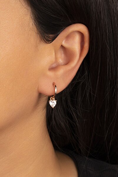 Silvano Jewelry 925 Ayar Sallantılı Tektaş Gümüş Küpe