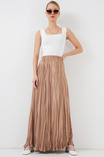Bigdart Fusta de damă 8034 - Model Biscuit Long Crinkle
