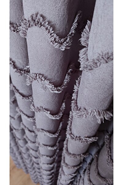 Yuka Gray Panel Fen Curtain, Luxury Heavy Weight Single Wing 1/3 Dense Pleated