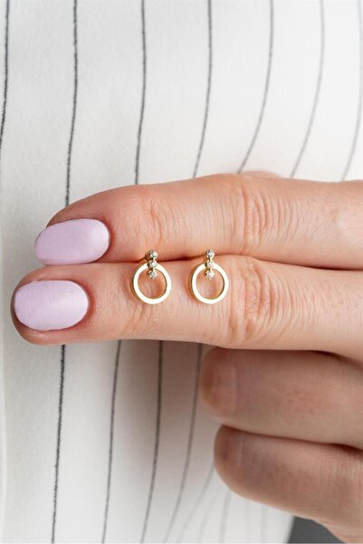 Silvano Jewelry 925 Ayar Gold Halka Gümüş Küpe