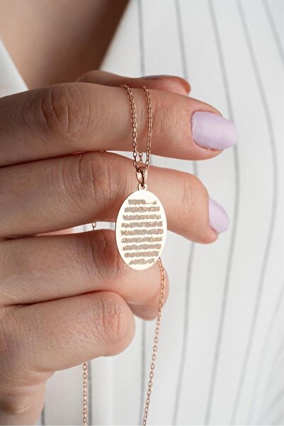 Silvano Jewelry 925 Ayar Rose Ayetel Kürsi Gümüş Kolye