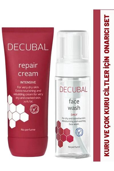 Decubal Repair Cream for Dry and Very Dry Skin 100 ml and Facial Cleansing Foam 150 ml
