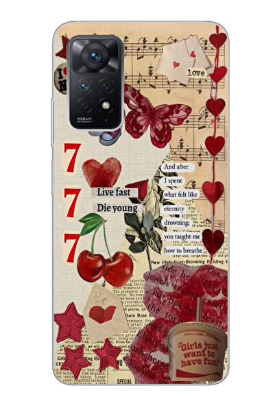 moonset Xiaomi Redmi Note 11 Pro/Note 12 Pro 4G Uyumlu Love Kolaj Tasarımlı B...