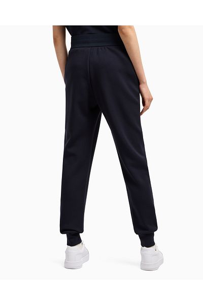Armani Exchange Women's Regular Fit Elastic Waist and Legs Textured Ax Logo Navy Blue Sweatpants Xw 000507   Af12819-U