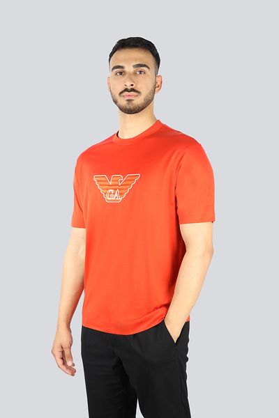 Emporio Armani Men's Red Cotton Brief T-Shirt Normaal Cut New Model