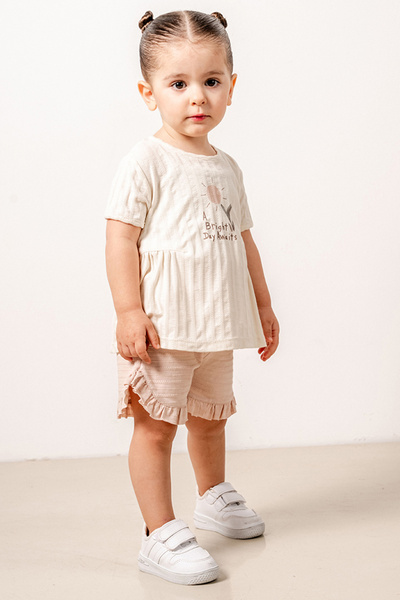 bombe Baby Kids Crew Neck Cotton with Shorts Comfortable 2-Piece Set Trend Fa...