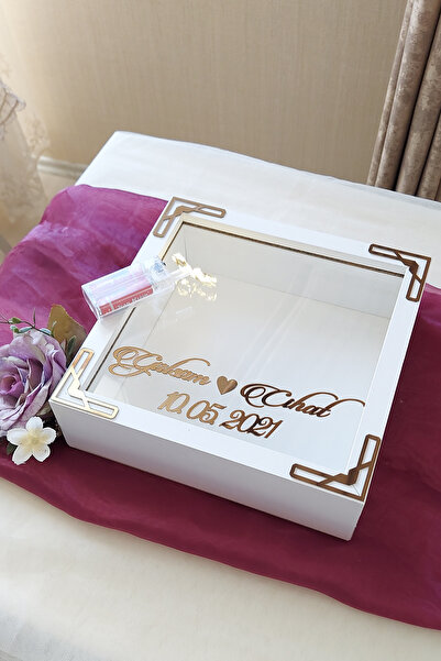 Verda Çerçeve إطار ذاكرة عميق LED أبيض حديث (برونزي) مقاس 25 × 25 سم - إطار ذ...