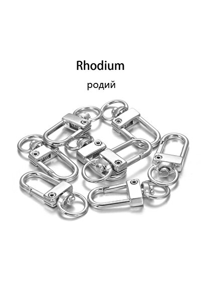 Choice مشبك كلب دوار من الروديوم، 10 قطع، مقاس 12×33 مم، مشبك جراد البحر معدن...