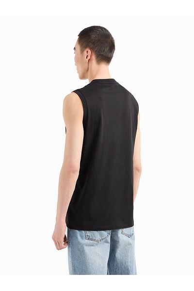 Armani Exchange Ανδρικό κοντομάνικο AX Letter Pattern Βαμβακερό ποδηλατικό μπλουζάκι μαύρο