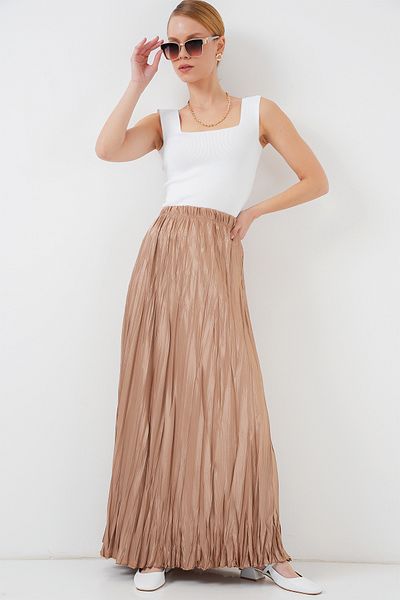 Bigdart Fusta de damă 8034 - Model Biscuit Long Crinkle