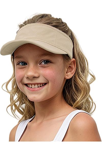 BALIENTE Beige Tenisci Visor Kids Unisex Hat - 10-18 Years