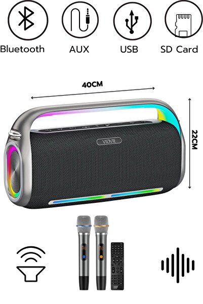 Blackbird Game Center VIDVIE Xl-SP920 Şarjlı 2 Mikrofonlu 200W Bluetooth Hoparlör