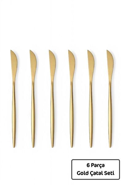 Tilbe Home Luxury Gold Series - Set of 6 Stainless Steel Knives