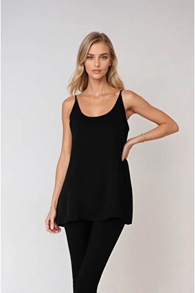 FABB Bluză neagră cu bretele subțiri