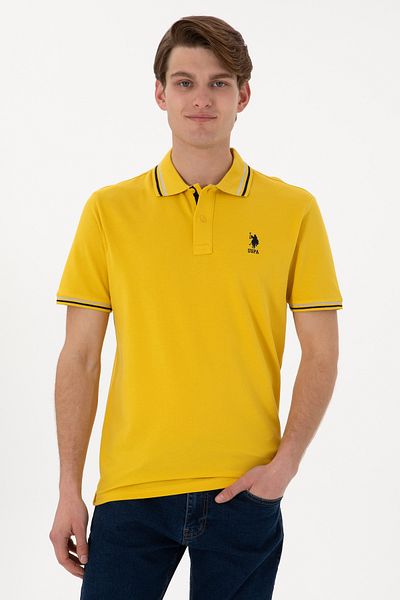 U.S. Polo Assn. Men's Regular Fit Polo Neck Yellow Basic T-Shirt 50306011-Vr094