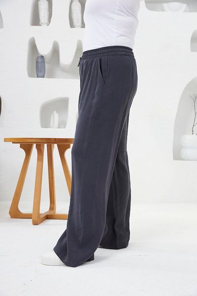 RMG Wide Leg with Elastic Waist - Large Size Trousers Smoked